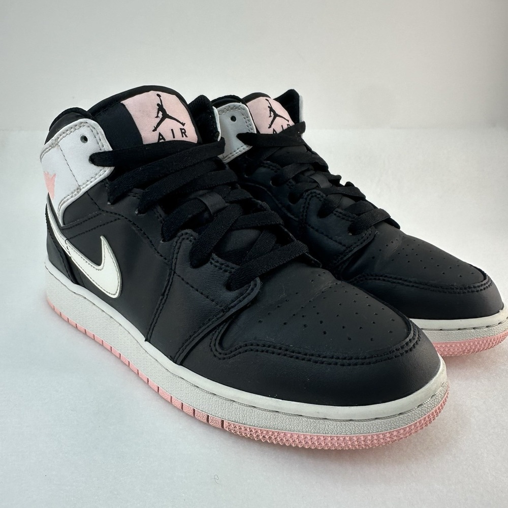 Air Jordan 1 Mid GS 5Y Black White Arctic Punch Pink 555112-061 Sneakers - Picture 6 of 16